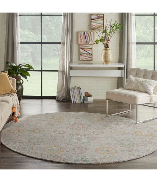 Nourison Twilight Round Area Rug TWI13 Grey/Multi 8' Round