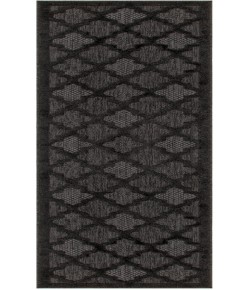 Nourison Easy Care Charcoal Black NES01 2 ft. 2 in. X 10 ft. Rectangle Rug