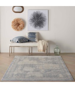 Nourison Grand Expressions - Ki56 Blue Ivory Area Rug 5 ft. 3 in. X 7 ft. 3 in. Rectangle