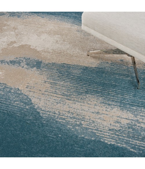Nourison Maxell Area Rug MAE06 Ivory/Teal 9'3" x 12'9"