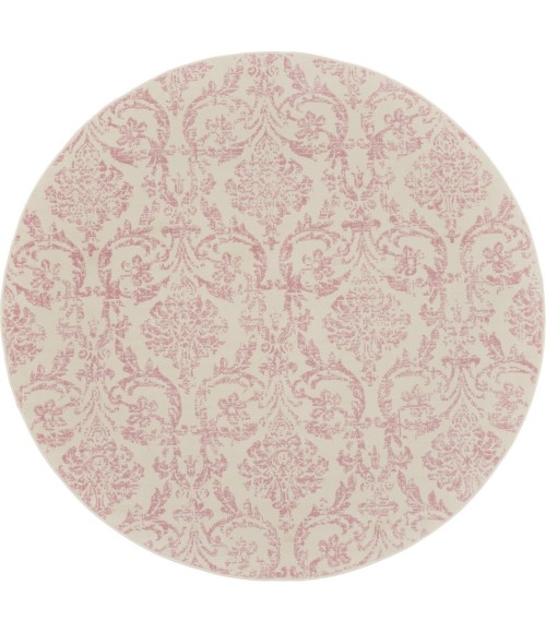 Nourison Jubilant Round Area Rug JUB09-Ivory/Pink