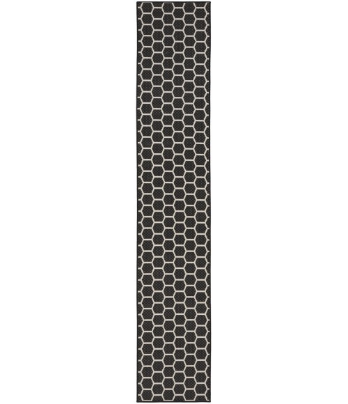 Nourison Reversible Indoor Outdoor Black RVB01 2 ft. 2 in. X 12 ft. Rect. Rug