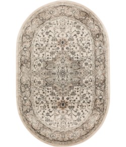 Nourison Concerto Ivory Grey CNC05 5 ft. X 8 ft. Oval Rug