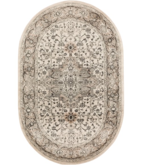 Nourison Concerto Ivory Grey CNC05 5 ft. X 8 ft. Oval Rug