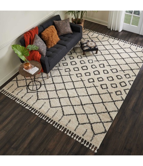 Nourison Moroccan Shag Area Rug MRS01-Cream