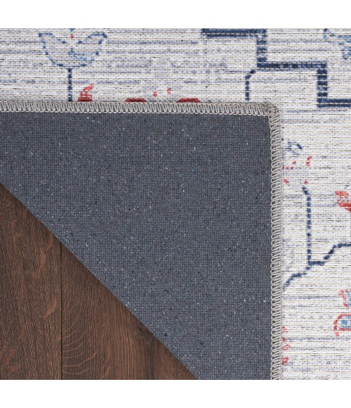 Nicole Curtis Machine Washable Series 1 Area Rug SR110 Ivory Blue