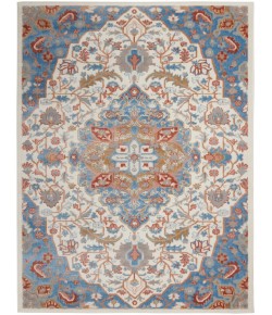 Nourison Elation - Etn09 Ivory Blue Area Rug 5 ft. 3 X 7 ft. 3 Rectangle