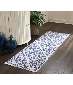 Nourison Grafix - Grf06 White Blue Area Rug 2 ft. 3 X 7 ft. 6 Rectangle