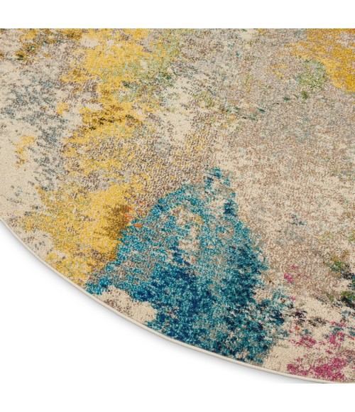 Nourison Celestial Round Area Rug CES12-Ivory/Multicolor