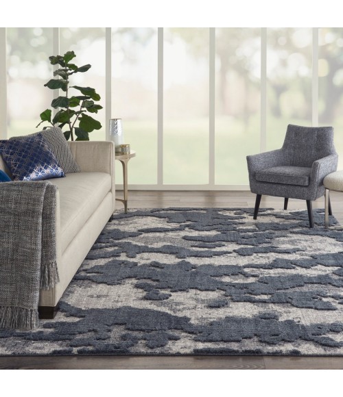 Nourison TEXTURED CONTEMPORARY Area Rug Nourison Textured Contemporary Area Rug TEC01-Blue/Grey