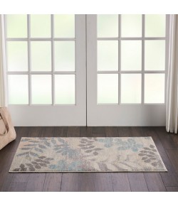 Nourison Tranquil(Traql) - Tra01 Ivory Light Blue Area Rug 2 ft. X 4 ft. Rectangle