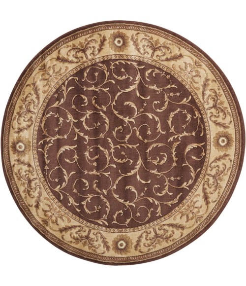 Nourison Somerset Round Area Rug ST02-Brown