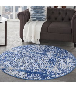 Nourison Whimsicle - Whs07 Ivory Navy Area Rug 5 ft. X Round