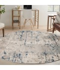 Nourison Quarry Ivory Grey Blue QUA01 8 ft. X Round Rug