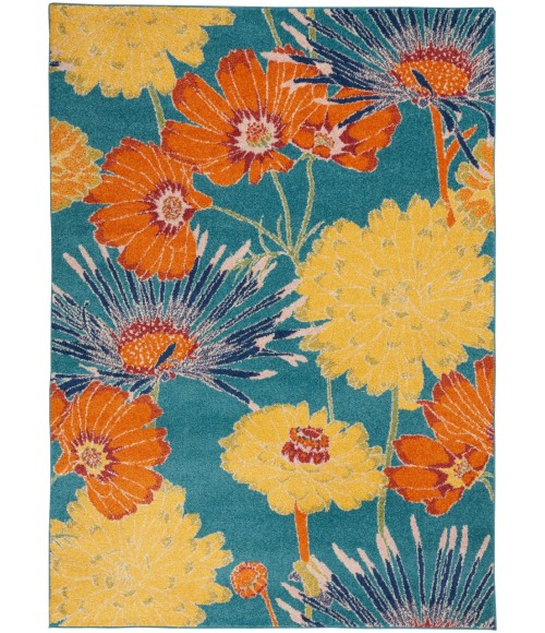 Nourison Allur Area Rug ALR06-Turquoise Multicolor