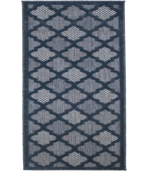 Nourison Easy Care Navy Blue NES01 2 ft. X 6 ft. Rectangle Rug