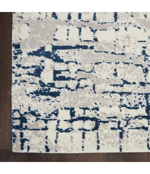 Twilight Area Rug Nourison Twilight Area Rug TWI10 Ivory/Navy 2' x 3'