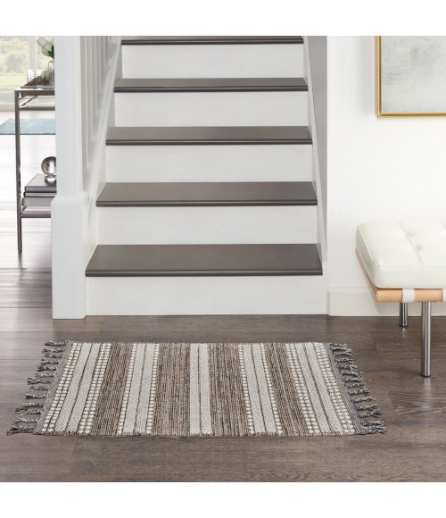 Nourison Asilah Area Rug ASI02 Mocha/Ivory 2'3" x 4'5"