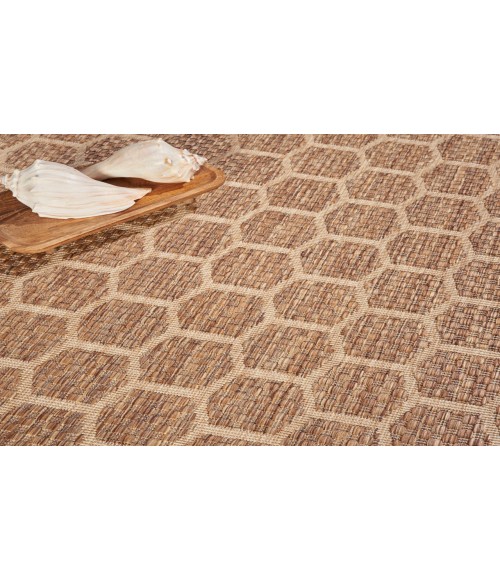Nourison Reversible Indoor Outdoor Natural RVB01 8 ft. Round Rug