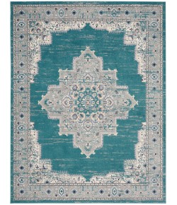 Nourison Passion - Psn03 Turquoise Grey Area Rug 8 ft. X 10 ft. Rectangle