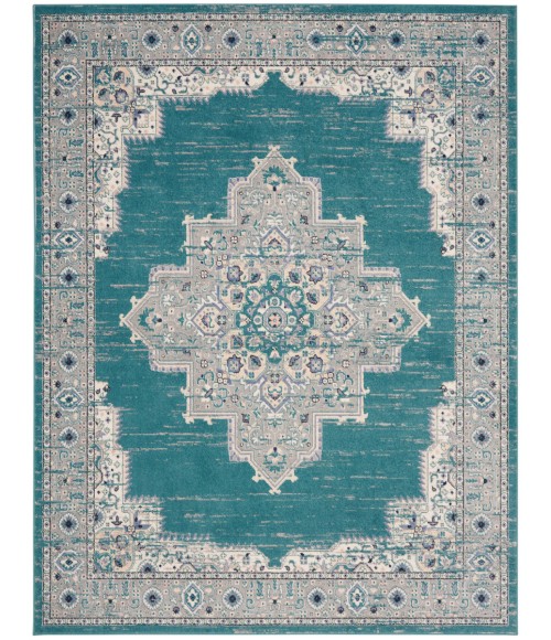 Nourison Passion Area Rug PSN03 Turquoise Grey