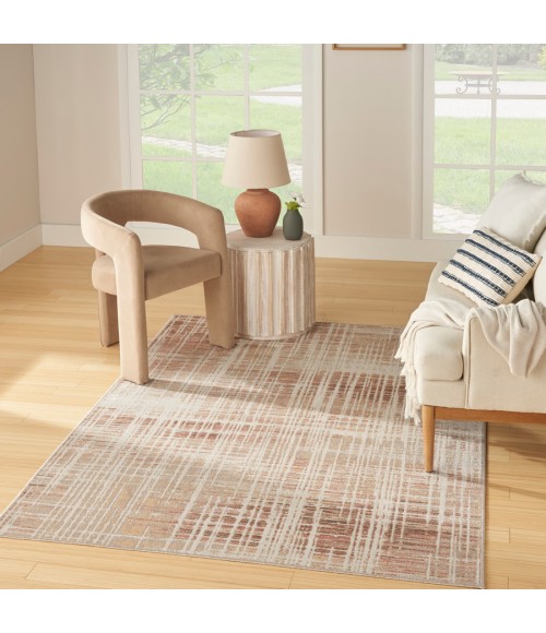 Nourison Home Washable Decor Beige Peach WSD07 5 ft. 3 in. X 7 ft. Rectangle Rug