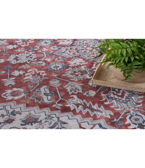 Nicole Curtis Machine Washable Series 1 Brick Ivory SR104 4 ft. X 6 ft. Rectangle Rug