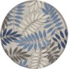 Nourison Aloha - Alh18 Grey Blue Area Rug 4 ft. X Round