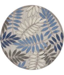 Nourison Aloha - Alh18 Grey Blue Area Rug 4 ft. X Round