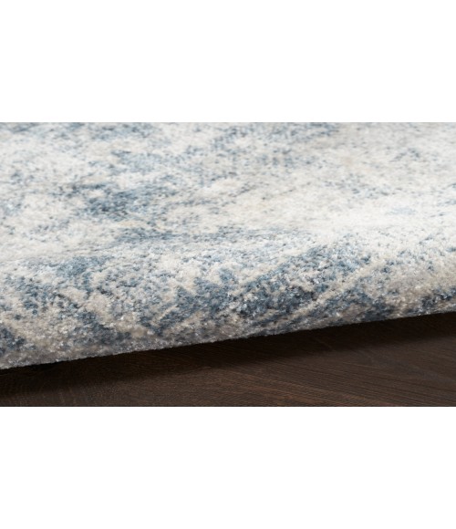 Nourison Astra Machine Washable Blue Ivory ASW11 4 ft. Round Rug