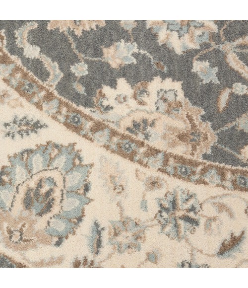 Nourison Living Treasures Round Area Rug LI16-Grey/Ivory