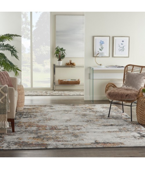 Nourison Tangra Grey/Multi TNR03 8 ft. X 10 ft. Rect. Rug