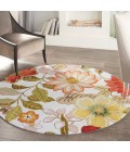 Nourison FANTASY Area Rug Nourison Fantasy Round Area Rug FA18-Ivory