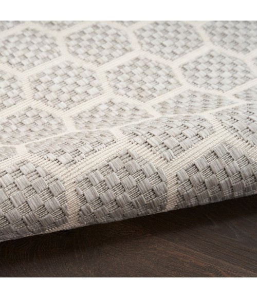 Nourison Reversible Indoor Outdoor Grey RVB01 10 ft. X 14 ft. Rect. Rug