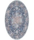 Nicole Curtis Machine Washable Series 1 Ivory Navy SR101 5 ft. 3 in. Round Rug