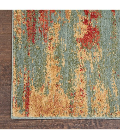 Nourison SOMERSET Area Rug Nourison Somerset Runner Area Rug ST91-Teal/Multicolor