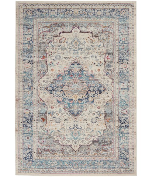 Nourison VINTAGE KASHAN Area Rug Nourison Vintage Kashan Area Rug VKA07-Ivory Blue