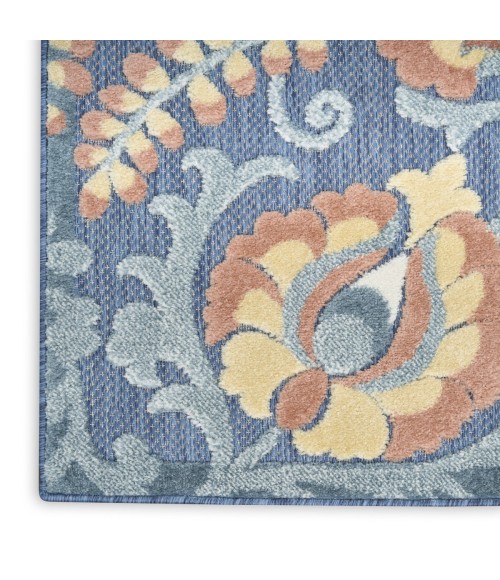 Nourison Aloha Blue Rose ALH17 9 ft. X 12 ft. Rect. Rug