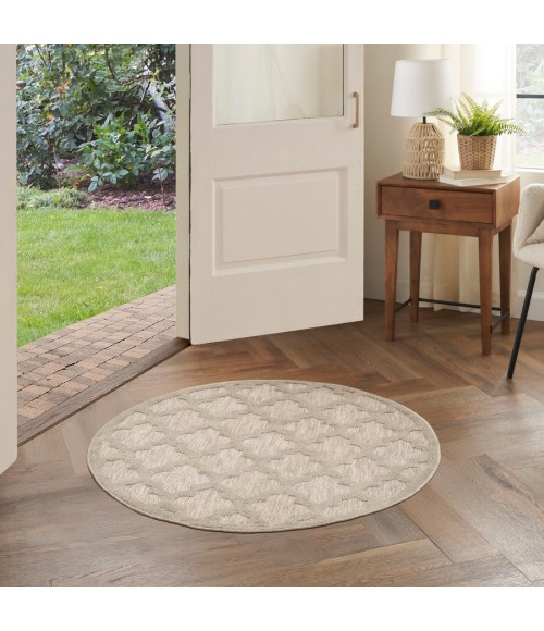 Nourison Home Easy Care Cream NES01 4 ft. Round Rug