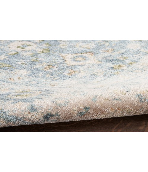 Nourison Astra Machine Washable Teal Beige ASW16 2 ft. 2 in. X 8 ft. Rectangle Rug