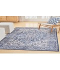 Nicole Curtis Machine Washable Series 1 Navy Ivory SR104 4 ft. X 6 ft. Rectangle Rug