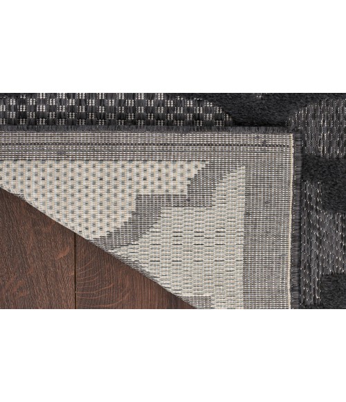 Nourison Easy Care Charcoal Black NES01 5 ft. Square Rug