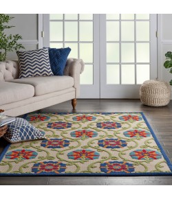 Nourison Home Aloha ALH19 Blue Multicolor 5 ft. 3 in. X 7 ft. 5 in. Area Rug