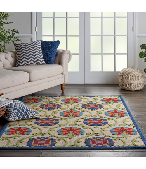 Nourison Aloha Area Rug ALH19-Blue/Multicolor