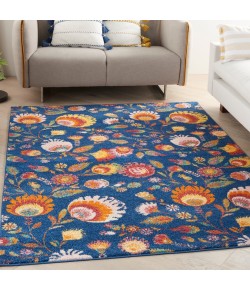 Nourison Allur - Alr08 Navy Multicolor Area Rug 5 ft. 3 X 7 ft. 3 Rectangle