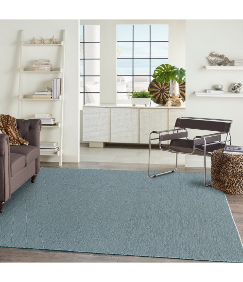 Nourison Washable Solutions Aqua WSL01 8 ft. X 10 ft. Rect. Rug
