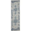 Nourison Tranquil(Traql) - Tra06 Ivory Light Blue Area Rug 2 ft. 3 X 7 ft. 3 Rectangle