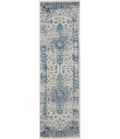 Nourison Tranquil Runner Area Rug TRA06-Ivory/Light Blue