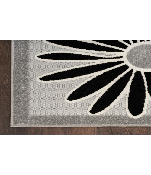 Nourison Aloha Black White ALH33 2 ft. 3 in. X 12 ft. Rectangle Rug