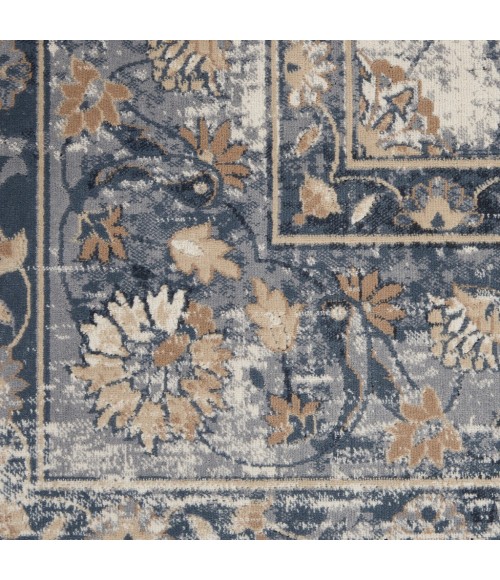 kathy ireland Home Malta Area Rug MAI13-Blue/Ivory